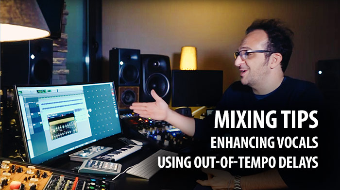 Mixing vocals with out of tempo delays